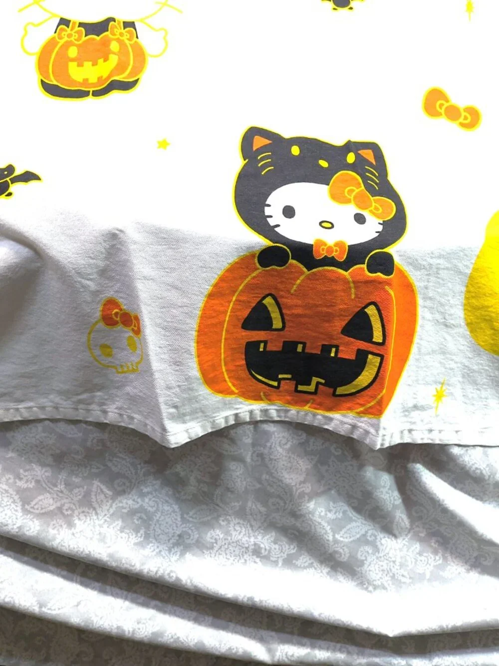 Hello Kitty Halloween Shower Curtain- Jack-o-lantern - black cat - moon - ghost